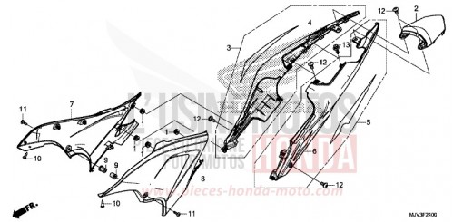 SIDE COVER/REAR COWL CBR500RAF de 2015